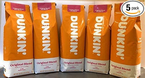 Dunkin' Donuts - Whole Bean - Original Blend - 5lb (1lb Pack of 5)