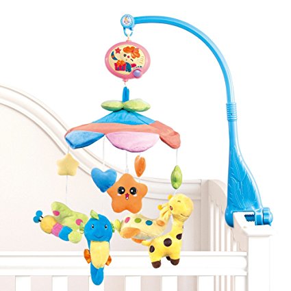 NextX Flash B201 Baby Bedding Crib Musical Mobile with Hanging Rotating Soft Colorful Plush Dolls, 20 Melodies