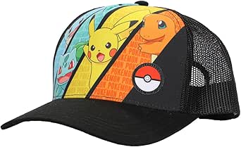 Pokemon Multicharacter Mesh and Microfiber Youth Baseball Hat Black