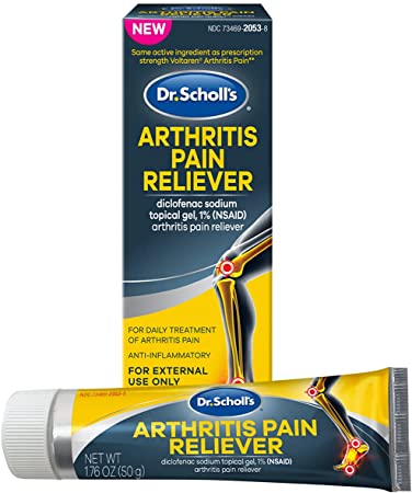 Dr. Scholl's Arthritis Pain Relief Gel Extra Strength, Diclofenac Sodium Topical Cream Clinically Proven, Reducing Joint/Knee Stiffness and Inflammation, 50 g