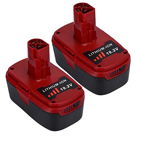 2 Pack 19.2V 5.0Ah Replacement for Craftsman 19.2 Volt Battery Lithium C3 Diehard Batteries 130279005 130211004 1323903 11045 315.115410 11375 315.11485