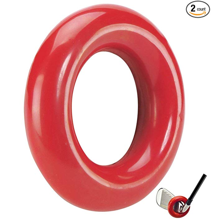 JP Lann Golf Weighted Swing Ring for Practice/Training, Red