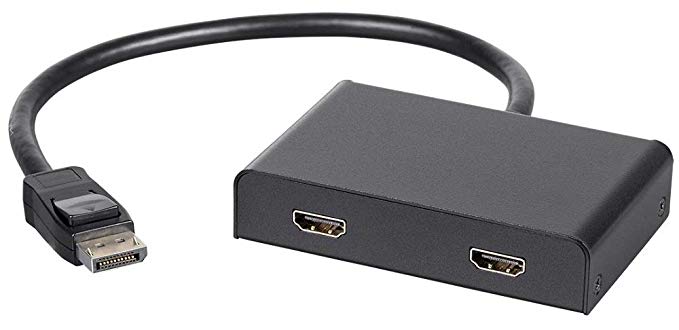 Monoprice 2-Port DisplayPort 1.2 to HDMI Multi-Stream Transport (MST) Hub, DP to HDMI