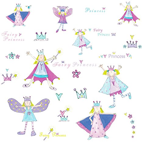 RoomMates RMK1015SCS Fairy Princess Peel and Stick Wall Decals