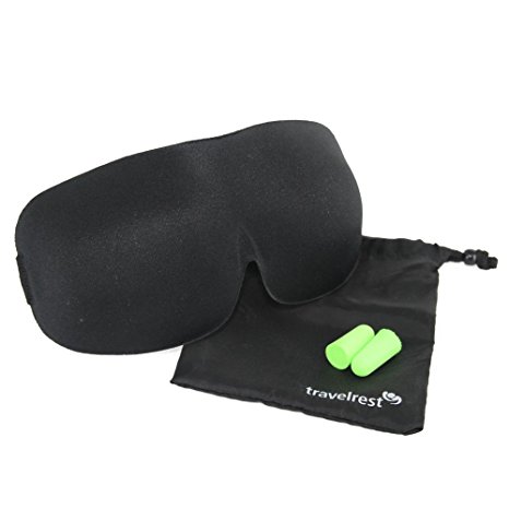 Travelrest Tranquility Sleep Mask with Ear Plugs & Carry Pouch