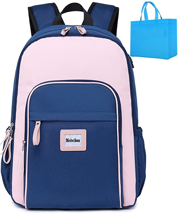School Backpack Teen Girls Laptop Backpack for Women College Backpack with USB Charging Port Travel Backpack Casual Daypack Fits 15.6 inch Notebook Pink