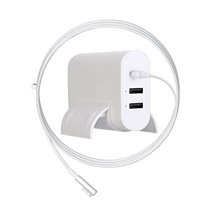 MacBook Pro Charger, Ponkor 60W Magsafe L-tip Power Adaptor Charger with 2-Port USB for Apple Mac Book Pro 13 inch