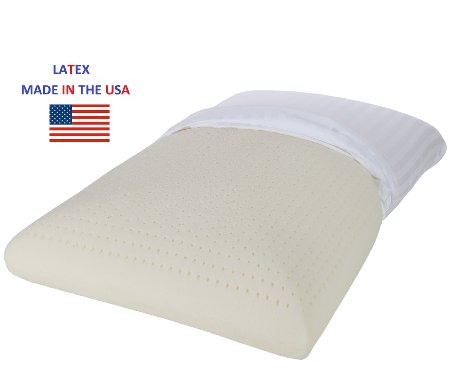 Talalay Latex Pillow - All Natural Hypoallergenic Premium Talalay Latex Foam Pillows - Eco Friendly Memory Foam and Down Alternative -Made In The USA with Best Sleep Ever 100% Guarantee (Queen)