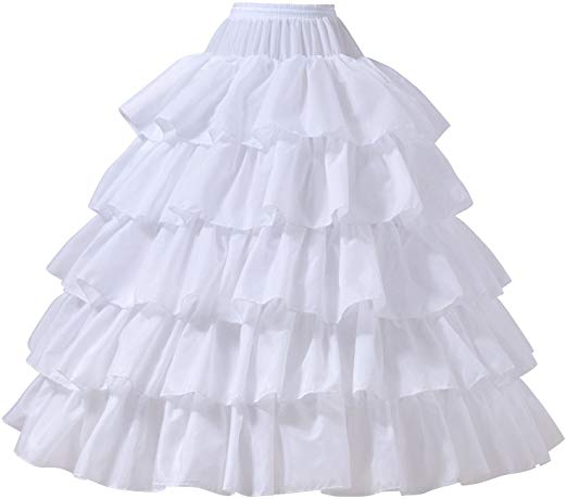 AW 6 Layers Wedding Ball Gown Petticoat Skirt 4 Hoops Slip Crinoline Underskirt