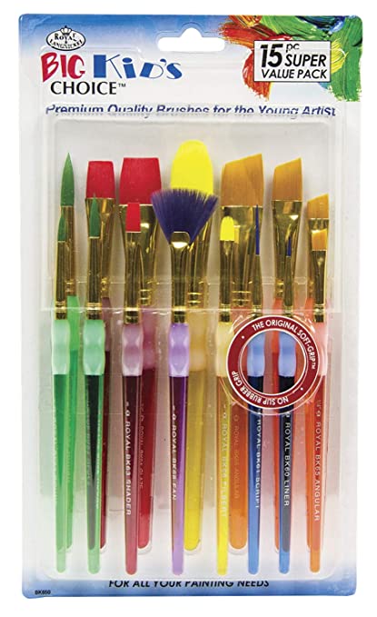 Royal Brush Big Kid's Choice Value Pack Brushes, 15 Pieces