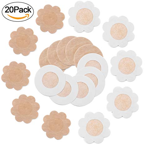 NippleCovers,SAOYA Invisible Reusable Silicone Nipple Cover & Disposable Non-Woven Fabric Breast Pasties for Women