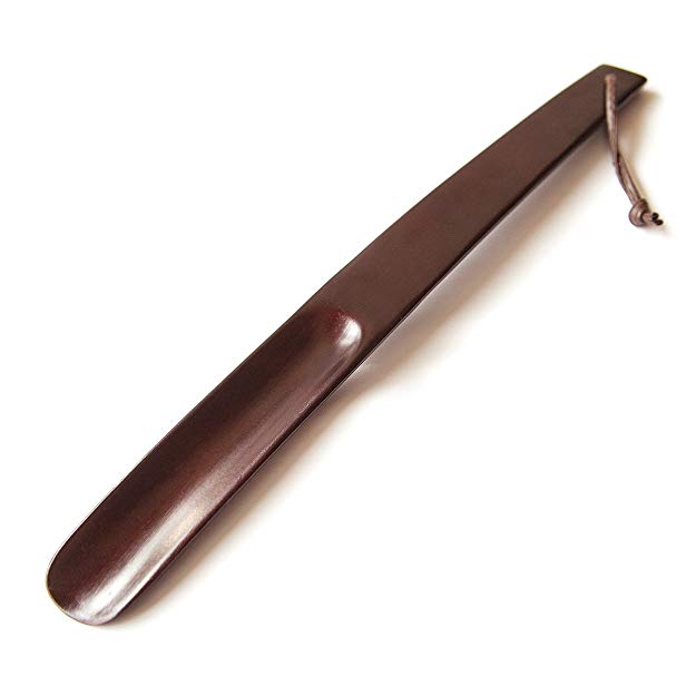 15" Long Wooden Shoe Horn, Contour Design - Lightweight but Durable, Great as a Gift