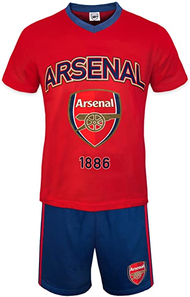 Arsenal Football Club Official Soccer Gift Boys Kids Kit Pajamas Red White