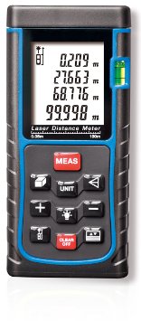 CiBest 328ft100m Portable Laser Distance Meter Rangefinder Finder Handheld Measure Instrument with Mininft  Tape Measure 005 to 100m 016 to 328ft 100M
