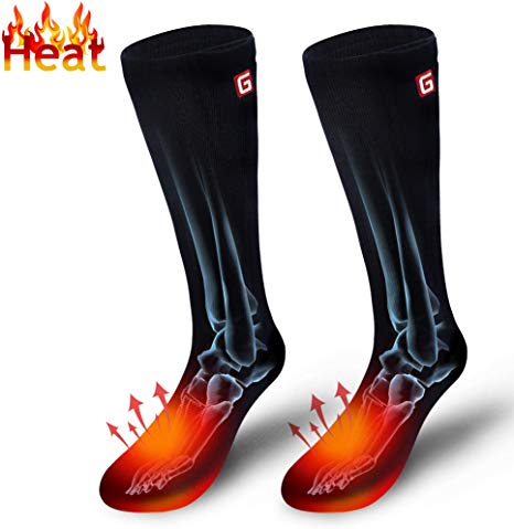 Autocastle Electric Heated Socks Rechargeable Battery Heat Sox Kit for Men Women,Unisex Winter Warm Battery Powered Heating Thermal Stockings,Novelty Sports Outdoor Heated Socks Hunting Foot Warmer