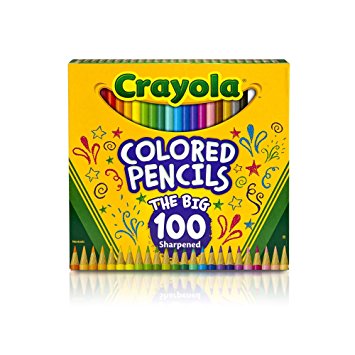 Crayola Colored Pencils, 100 Count, Vibrant Colors, Pre-sharpened, Art Tools, Great for Adult Coloring