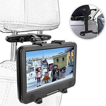 ieGeek Car Headrest DVD Player/Tablets Mount Holder, 360° Adjustable Car Back Seat Mount Holder for Portable DVD Player, 7-12 inch Samsung Galaxy Tab A/E, iPad Pro 10.5/9.7 / Air 2 / Mini 4