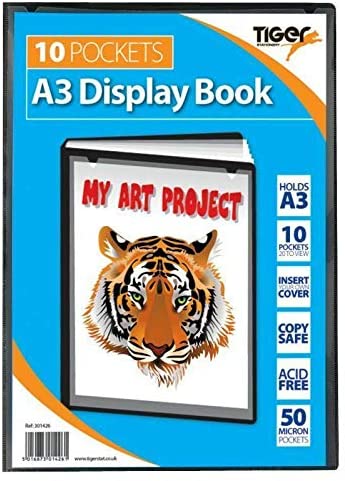 Tiger 301426 10 A3 Pocket Presentation Display Book - Black
