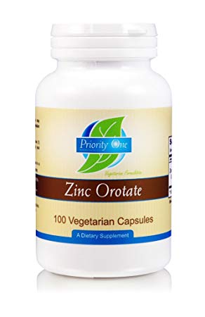 Priority One Vitamins Zinc Orotate 100 Vegetarian Capsules - High absorption, high quality, bioavailable zinc - Supporting a health immune system.*