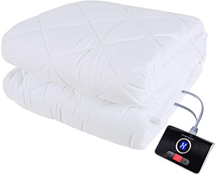 Westinghouse Heated Mattress Pads Dual Temperature Control Electric Bed Warmer White Twin Size 39 by 75 inches 15 inches Skirts