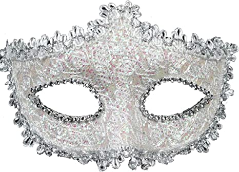 Geek-M Women Halloween Costume Mask Venetian Mask for Masquerade Ball Party White