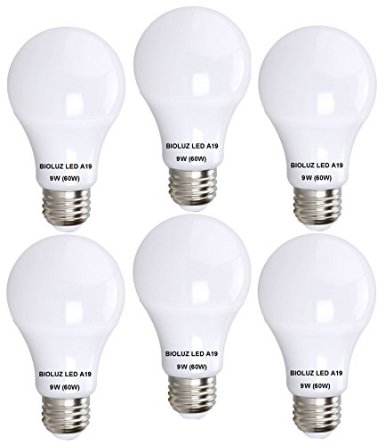Bioluz LED A19 6-pack - 60 Watt Equivalent Soft White 2700K Light Bulb