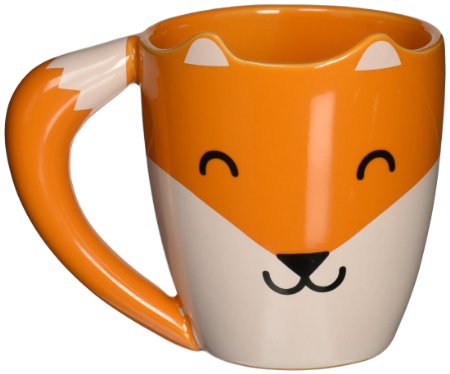 Thumbs Up FOXMUG Ceramic Fox Shaped Mug, Orange