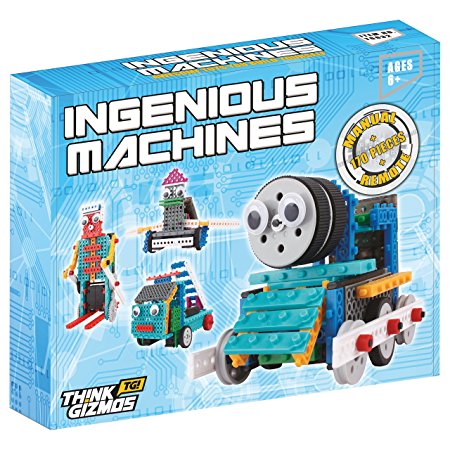 Robot Kit For Kids – Ingenious Machines Build Your Own Remote Control Robot Toy – TG632 Awesome Fun Robot Kit & Construction Toy by ThinkGizmos (All batteries included)