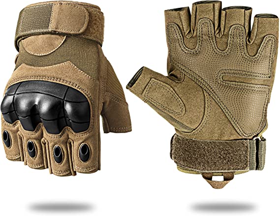 Tactical Gloves, Fuyuanda Half Finger Outdoor Gloves Fingerless Hard Knuckles Glove for Shooting, Riding, Cycling, Paintball, Motorcycle, Driving Gloves