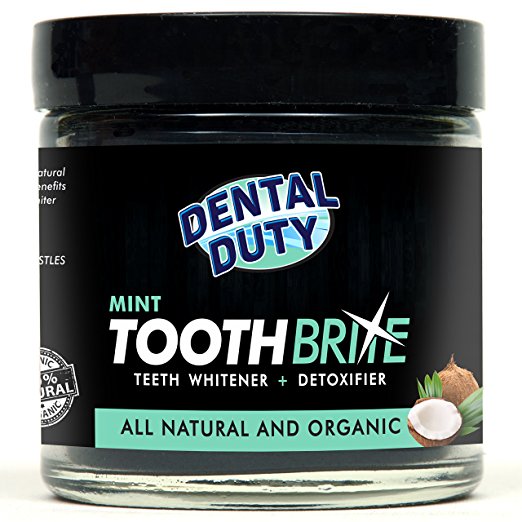 All Natural Charcoal Teeth Whitening Gum Powder -Mint Flavor- Made with Organic Coconut Activated Charcoal and Bentonite Clay Formula for Stronger Healthy White Teeth.No need for Strips, Kits or Gel.