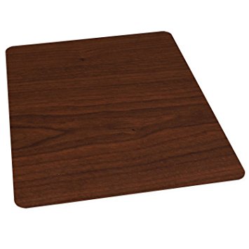 ES Robbins Wood Veneer Style Rectangle Chair Mat for Hard Floors, 36 by 48-Inch, Mahogany