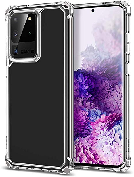 ESR Air Armor Designed for The Samsung Galaxy S20 Ultra Case [Shock-Absorbing] [Scratch-Resistant] [Military Grade Protection] [Hard PC   Flexible TPU Frame] for Galaxy S20 Ultra 5G (2020), Clear