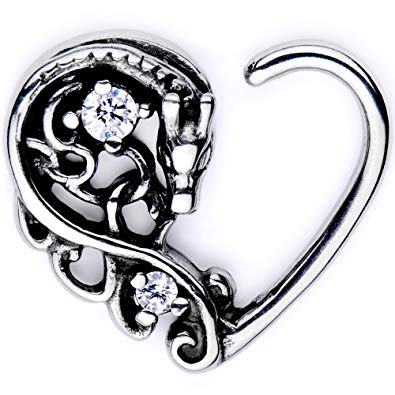 Body Candy Body Piercing Jewelry Stainless Steel 16G Closure Daith Cartilage Dragon Heart Tragus Earring