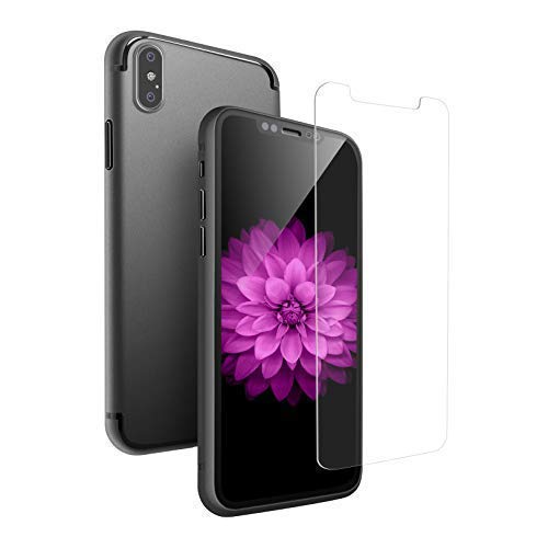 Case Compatible for iPhone Xs Max, 6.5in Ultimate Touch Protective Matte Black 0.3mm PP Cover, Ultra Thin and Light Anti-Scratch iPhone 9p Case, Gift A 9H Screen Protector, 360°Full Protection