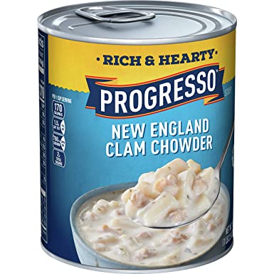 Progresso Rich & Hearty, New England Clam Chowder Soup, Gluten Free, 1.15 Pound (Pack of 12)