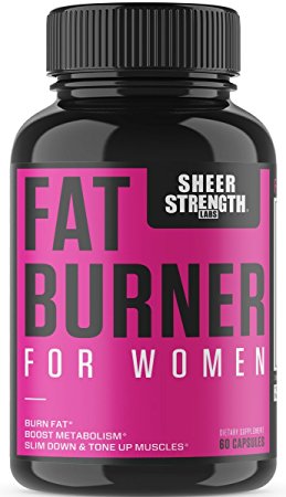 Sheer Fat Burner for Women - Fat Burning Thermogenic Supplement, Metabolism Booster, and Appetite Suppressant Designed for Women, New from Sheer Strength Labs, 60 Weight Loss Pills