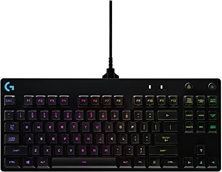 Logitech G Pro Mechanical Gaming Keyboard, 16.8 Million Colors RGB Backlit Keys, Ultra Portable Design, Detachable Micro USB Cable