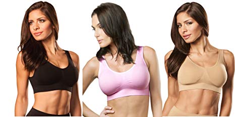 Genie Bra (3 Pack Womens Seamless, Wireless Bra, As Seen On TV, with Removable Pads for Extra Lift