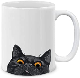 MUGBREW Black Bombay Kitten Cat Ceramic Coffee Mug Tea Cup, 11 OZ