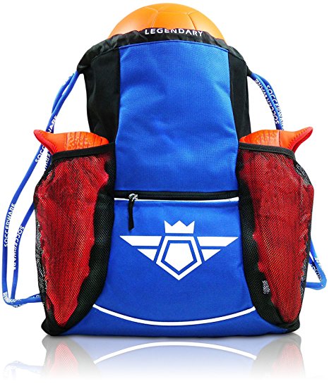 Soccer Bag Backpack - XL Capacity for Youth & Kids, Heavy Duty, Organize All Sports Gym Equipment - Boys & Girls Sack Pack