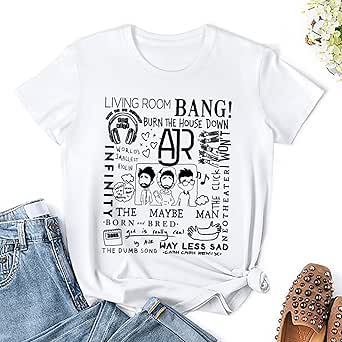 band Shirts Womens Crew Neck Short-Sleeve Cotton T-Shirt Fashion Cute Graphic Tee Tops