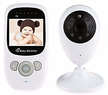 iGuard baby monitor with 2-way speakers, real-time LCD display, temperature detection, IR Night Vision, 4 lullabies (no batteries required) 2 chargers included