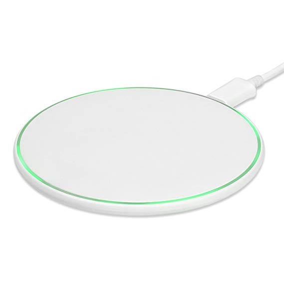 Fast Wireless Charging Pad, OUREIDA 7.5W Ultra-Slim Wireless Charger for iPhone X /8/8 Plus, 10W Fast Charging for Samsung Galaxy S9 / S9  / S8 / S8  / Note 8 (AC Adapter Not Included)