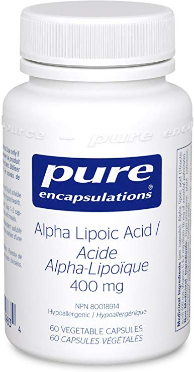 Pure Encapsulations - Alpha Lipoic Acid - 400 mg. Hypoallergenic Water- and Lipid-Soluble Antioxidant Supplement - 60 Vegetable Capsules