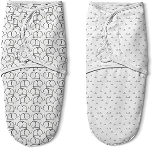 SwaddleMe Original Swaddle Luxe Edition with Easy Change Zipper, 2Pk Ellie, Large (3-6 Months, 14-18 lbs)
