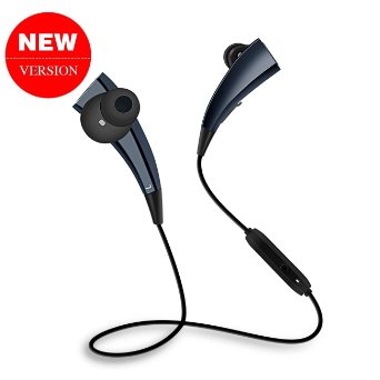Senbowe8482 Intelligent Magnetic Clasp APTX TechWireless Sweatproof Sport Bluetooth HeadphonesHeadsetEarbuds with Noise Cancellation for SamsungiPhone and other Bluetooth-enables Devices