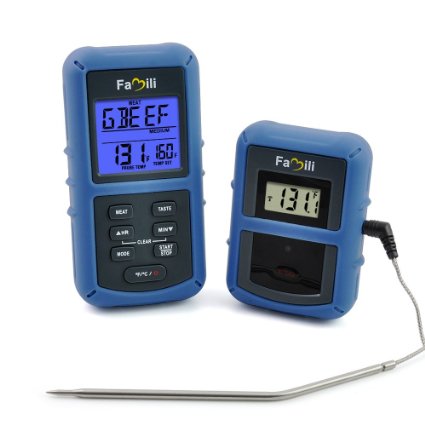 Famili wireless Remote Digital Oven Meat Cooking Thermometer Probe for Grilling Smoker OT007