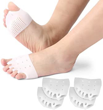 2 Pairs Gel Toe Separators Metatarsal Pads, Gel Toe Straightener for Overlapping Toes, Bunion Corrector, Hallux Valgus Forefoot Pain Relief.