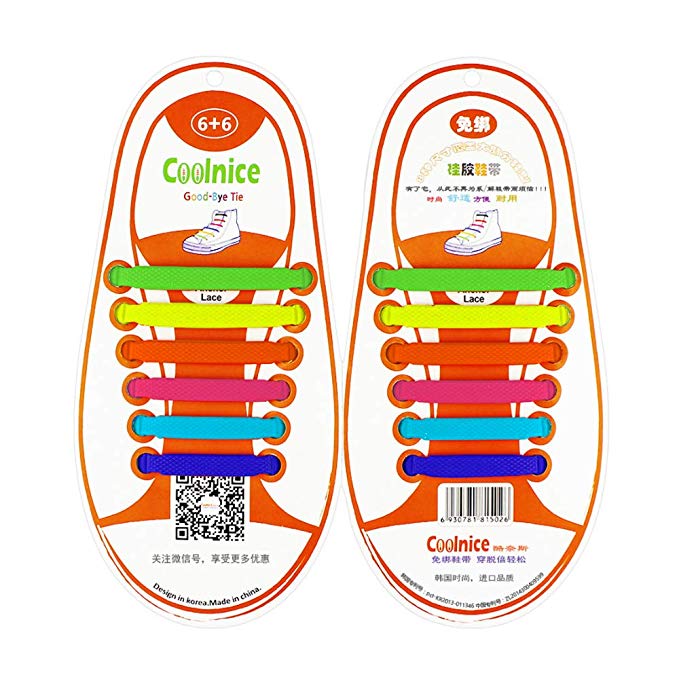 No Tie Shoelaces for Kids, Men & Women | Waterproof & Stretchy Silicone Flat Elastic Shoe Laces | for Athletic, Sneaker, Hiking Boots, Board & Casual Shoe | Eliminate Loose Shoelace Accident