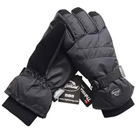 HighLoong Men’s Waterproof Ski Snowboard Gloves Warm Thinsulate Lined Cold Winter Skiing Snowboarding Glove